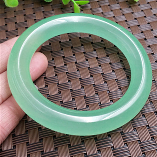 Jade Bracelet Jade light green quartzite jade bracelet ladies thick round jade bracelet jade crafts wholesale