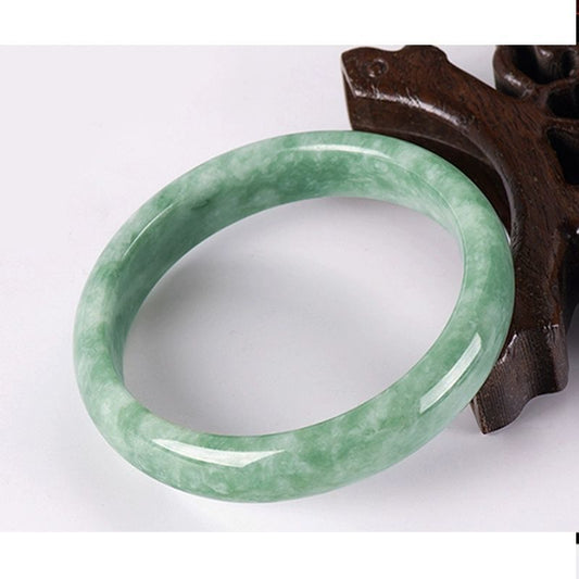 Jade Bracelet Jade Jade A Goods Bracelet Raw Stone Polished Jade Color Light Green Floating Flower Guizhou Cuiyu Bracelet Bracelet and Bracelet Wholesale