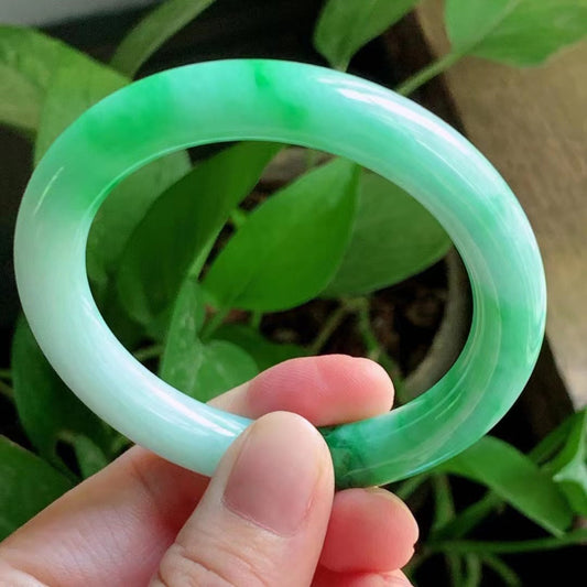 Jade Bracelet Yang green jade bracelet old pit A goods genuine gift gift jewelry jade finished women's pure jade bracelet